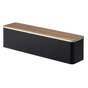 山崎実業 (Yamazaki) 蓋付き カトラリーケース ロング ブラウン 約32.7X7.5X8cm リン ホコリ防止 仕切り付き 5405の商品画像