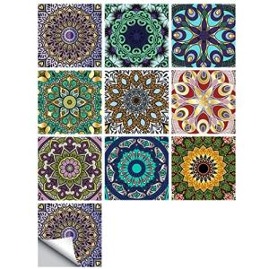 HappyHome タイルシール ウォールステッカー モザイクタイル 10枚 PVC製 断熱 防水 防汚性 貼って剥がせる DIY