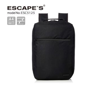 ビジネスリュック バッグパック キャリーオン機能付 メンズ 黒 ブラック A4対応 2層式 ESCAPE'S エスケープ シフレ ESC5125｜amakusakaban