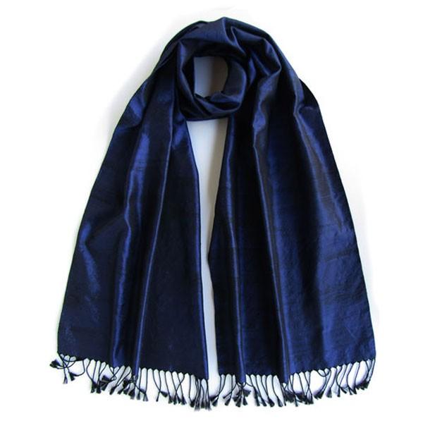 【送料無料】大島紬かすり織ストール（ネイビー）奄美の里 鹿児島 伝統工芸品 青 ブルー 奄美大島 日...