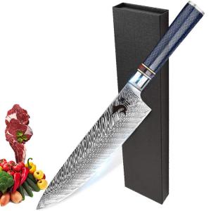 キッチン用品 漁川 ダマスカス牛刀 包丁 VG-10ダマスカス