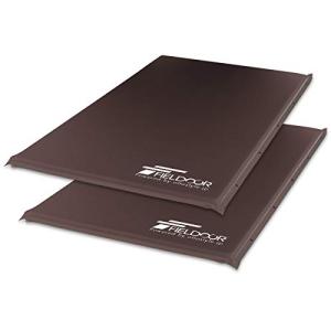 FIELDOOR 車中泊マット 5cm厚 【Lサイズ/ブラウン】 2個セット 自動