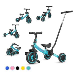 besrey 子供用三輪車 XIN1 三輪車 かじとり ランニングバイク ベビーカー 手押し棒 1歳から5歳まで 折りたたみ 軽