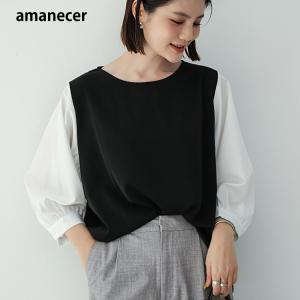 シフォンブラウス プルオーバー Tシャツ レイヤ...の商品画像