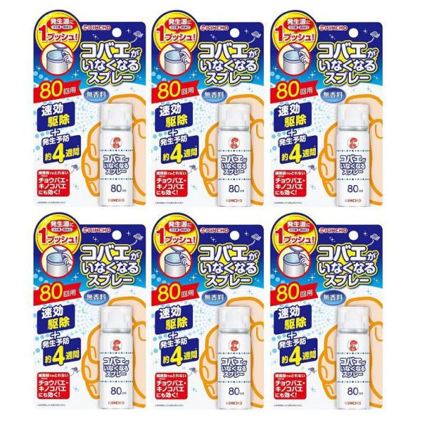 コバエがいなくなるスプレー 80回用 20mL ハエ 小蠅  6個セット