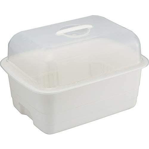 水切りかご 水切りラック  フード付き M ホワイト W30D42.1H27.1cm H&amp;H リス ...