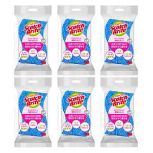 キッチンスポンジ スクラブドット清潔スポンジ ブルー 3M スコッチブライト キッチンスコッチブライト Scotch Brite 【×6個セット】