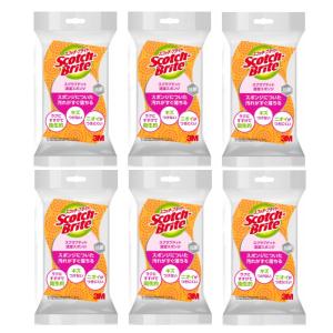 キッチンスポンジ スクラブドット清潔スポンジ オレンジ 3M スコッチブライト キッチンスコッチブライト Scotch Brite 【×6個セット】