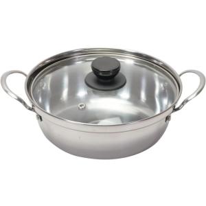 HC42 和楽庵 ステンレス製 ガラス蓋付 卓上鍋18cm