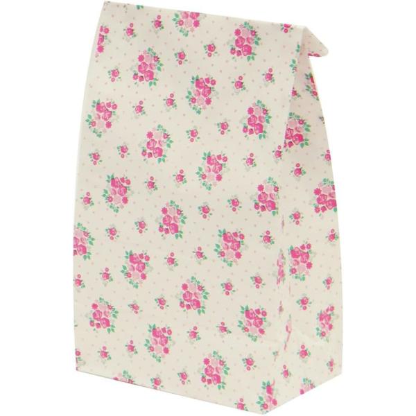 耐油紙お菓子袋 プチフラワー  5枚 D1166 ウィズハート 製菓用品 バレンタイン ラッピング