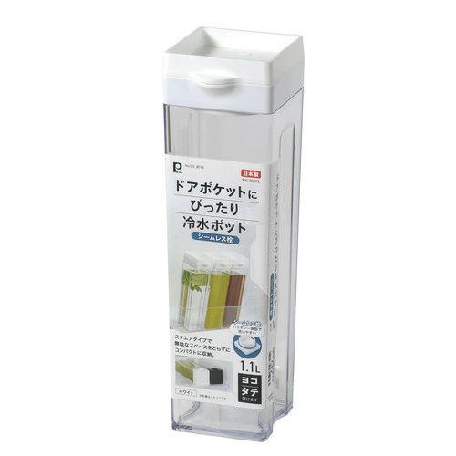 麦茶ポット お茶ポット ドアポケットにぴったり冷水ポット 1.1L パッキン一体型 シームレス栓  ...
