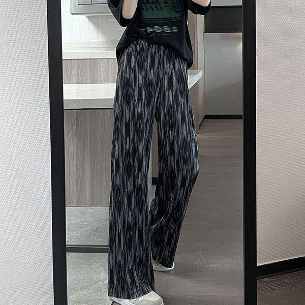 ワイドレッグ レディース 絞り染めストレート カジュアル  パンツ