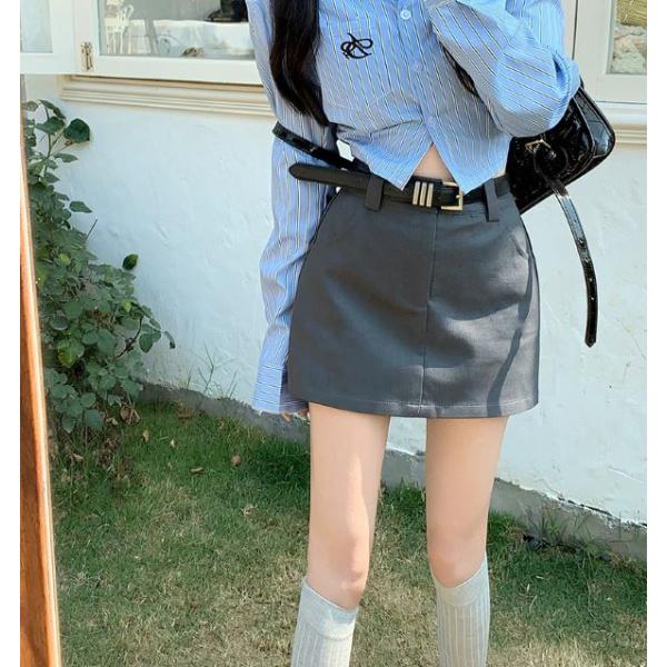 Aライン ミニスカート タイト ハイウエスト スカート キュロット