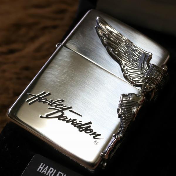 純銀ZIPPO HARLEY-DAVIDSON サイドウイング ハーレーダビッドソン ZIPPO 純...