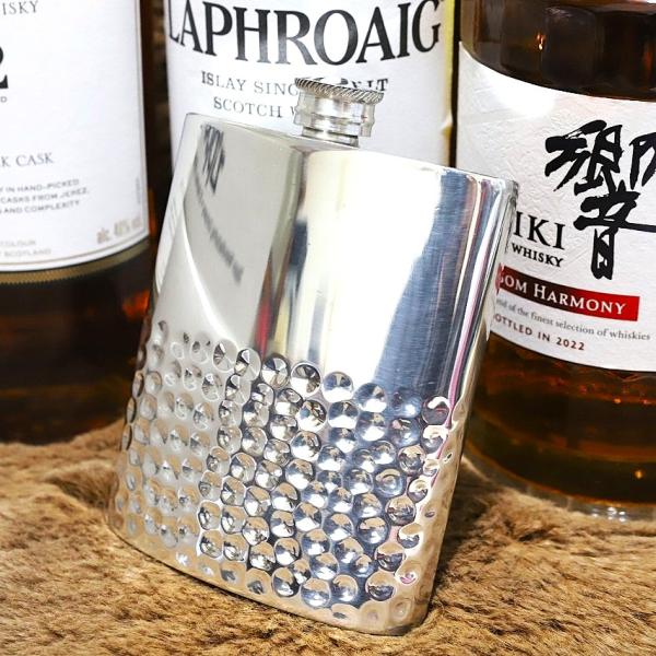 【英国製・高級・携帯ウイスキーボトル】ハーフハンマード 6オンス PINDER BROTHERS ピ...