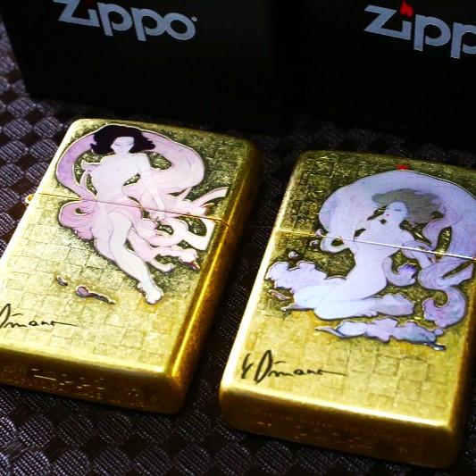 天野喜孝 ZIPPO 風神 雷神 ジッポー セット 金箔風仕上げ 立体絵柄 彫り 天野喜孝グッズ 人...