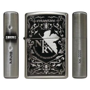 エヴァZIPPO エヴァンゲリオン ネルフマーク 黒 ジッポ 正規品 真鍮銀古美仕上げ エバジッポ NERV ジッポ エヴァ ライター かっこいい zippo