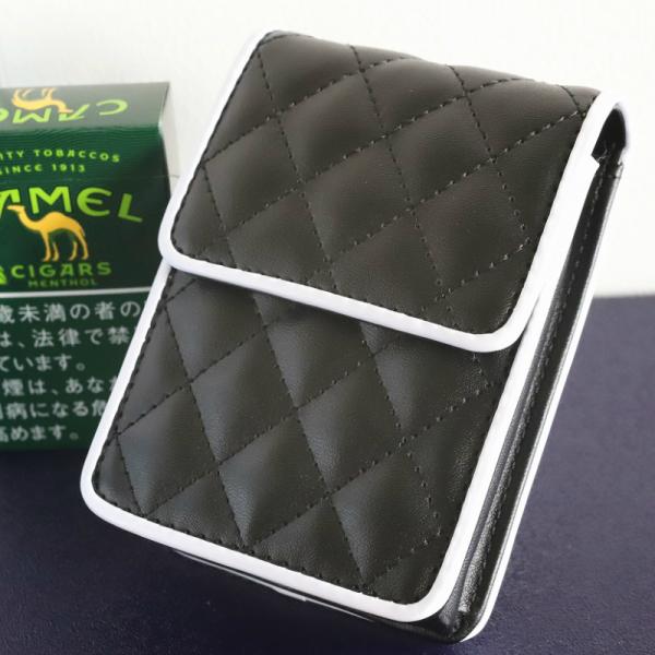 【キルティング たばこ ケース 黒】 レディース 人気 かわいい たばこケース 小物入れ メンズ に...