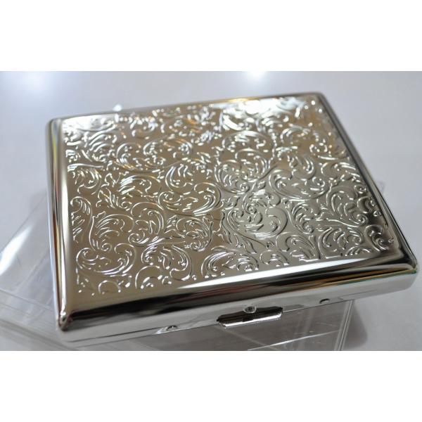 PEARL カジュアルメタル20 シガレットケース アラベスク模様 シルバー 20本 100ｍｍ ロ...