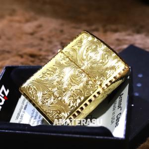 動画 ◎レア チューニング Zippo 5面彫り コンスタンティン アーマー 金 ZIPPO アーマー 5面繊細彫刻 アラベスク ジッポ ライター 中世