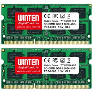 8GB (4GB×2枚) ノートPC用 メモリ 8GB (4GB×2枚) PC3-8500 (DDR3 1066) WT-SD1066-D8GB製品5年DDR3 SDRAM SO-DIMM 内蔵メモリー 増設メモリー 4375の商品画像