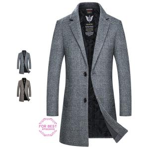 チェスターコート メンズ  コート チェック柄 ウールコート ロング丈 ロングコート ビジネスコート 大きいサイズ 春