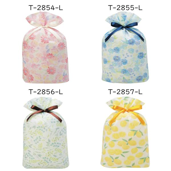 ラッピング ポライト巾着BAG グリタリング Lサイズ 1枚 ピンク ブルー グリーン レモン 全4...