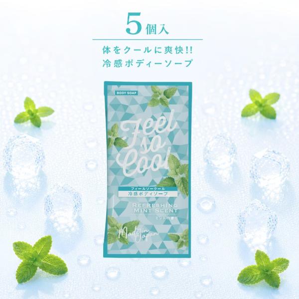 フィード 冷感クールボディソープ フィールソークール 12mL 5個セット メントール 爽快 夏  ...