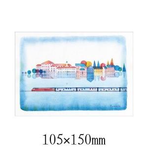 在庫処分お買い得商品 ポストカード イラスト 山田和明「鏡の街」絵本作家 水彩画 YKY-014 MB-B