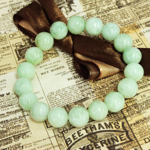 【鑑別書付】 ミャンマー産 天然無着色 本翡翠 ジェダイト 10mm ブレスレット 5月誕生石