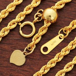 2.2mm 50cm K18 wg ロープ ネックレス フリーアジャスター 18金  