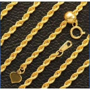 2.2mm 50cm K18 wg ロープ ネックレス フリーアジャスター 18金  