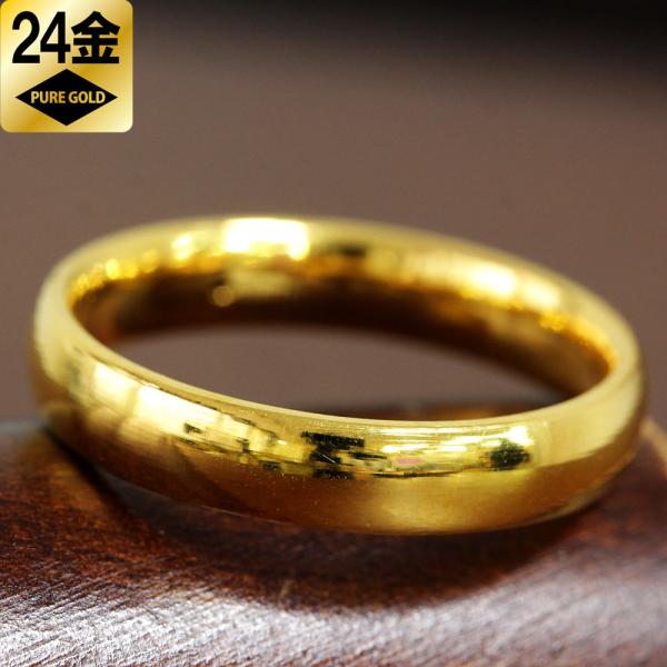 24金 シンプル 甲丸 リング 純金 K24 指輪