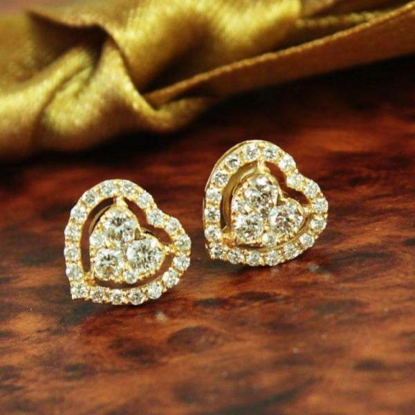 ピアス レディース【鑑別書付】スウィート&amp;キュート 0.6ct 天然ダイヤモンド K18YG イエロ...