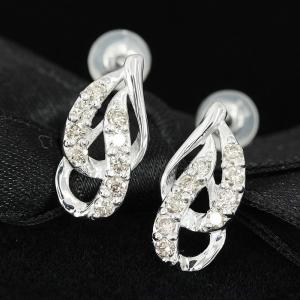 輝きが途切れない！計1ct ダイヤモンド K18 WG フープピアス 鑑別 輝きが途切れない！計1ct ダイヤモンド K18 WG フープ ピアス 鑑別書付