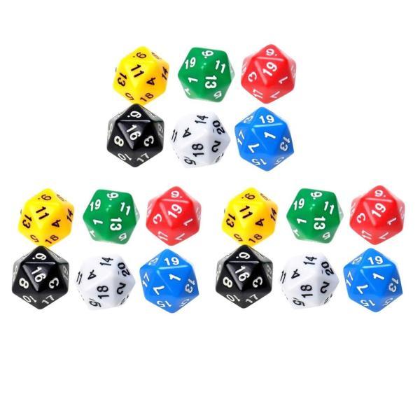 18個/個0ゲーミングダイス20面ダイに適用RPGD＆D6つの不透明な色
