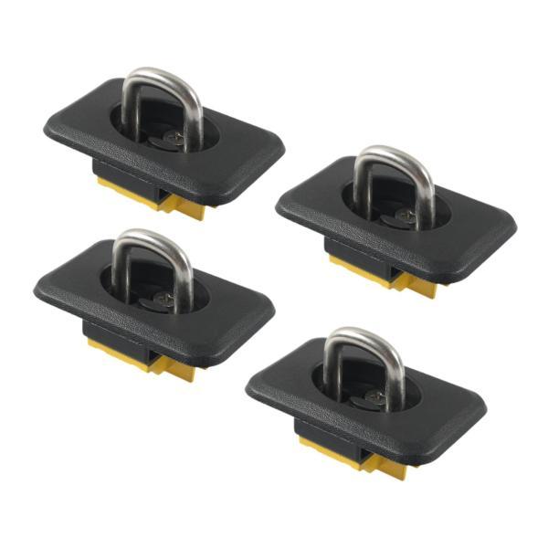 4x 引き込み式タイダウンアンカー トレーラーヒッチファスナー 頑丈な交換用ネジ固定 荷重アンカーポ...