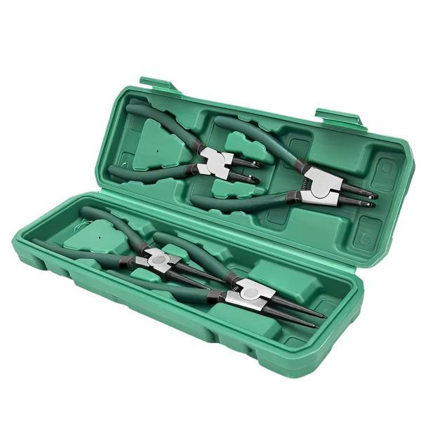 4ピース/個スナップリングプライヤー保持除去ツールマニュアルストレート/ベントジョー7インチサークリ...