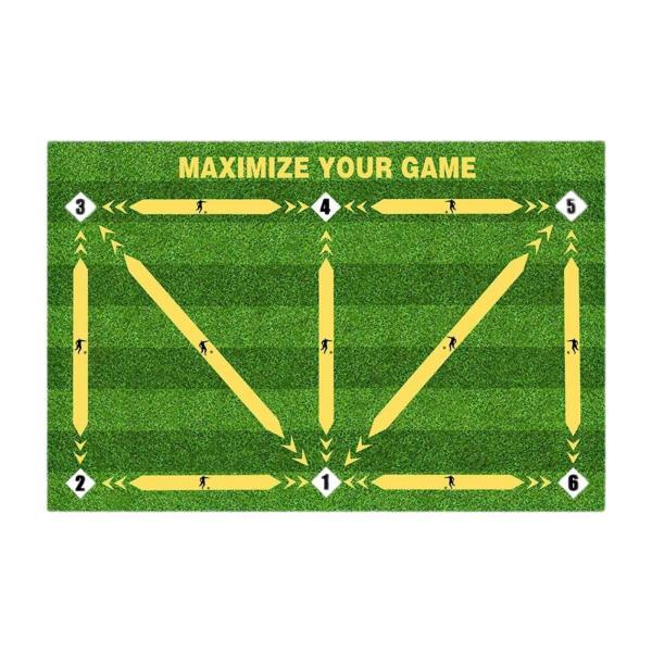 40cm×60cm サッカートレーニングマット フットボールトレーニングマットラグ フットボールトレ...