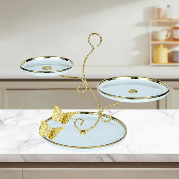 3段カップケーキディスプレイスタンド 卓上装飾 キッチン ウェディング ダイニングルーム ホワイト