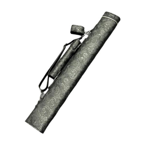 ビリヤードスティックキャリングケース 4ホール 軽量 ジッパー付き プールスティックケース ブラック