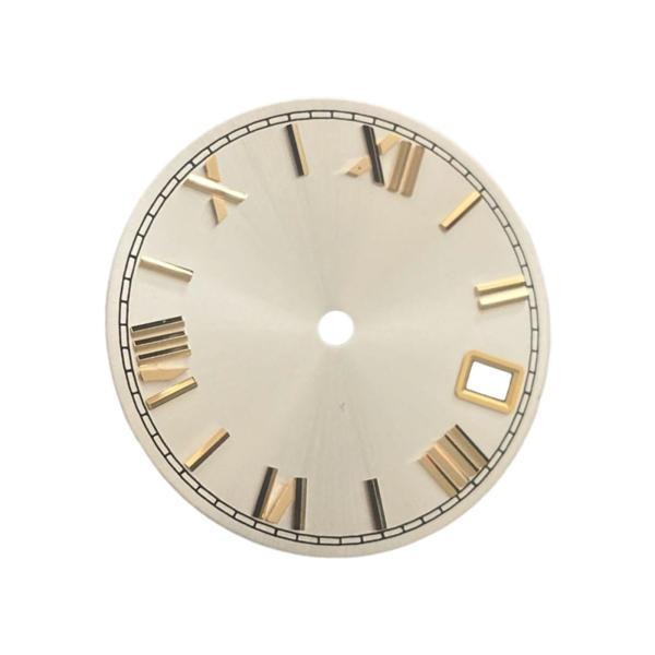 28.5mm 時計文字盤 ヴィンテージデザイン 交換用 ローマ数字 部品 修理 ホワイトゴールド