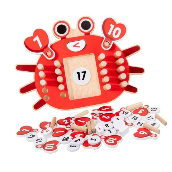 木製カニ計算機、子供向け小学校算数、幼稚園算数学習ツール、3〜8歳幼児向け教育玩具