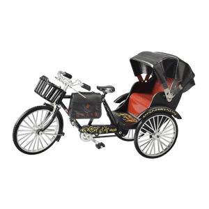 合金製人力車模型 男の子 女の子 子供 大人 コレクター向け ホームデコレーション ブラック 三輪