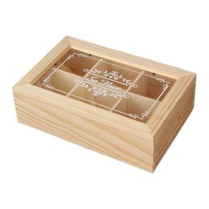 木製茶箱茶収納ボックスデスクトップオーガナイザー多機能分割茶収納オーガナイザーキャビネット家の装飾用