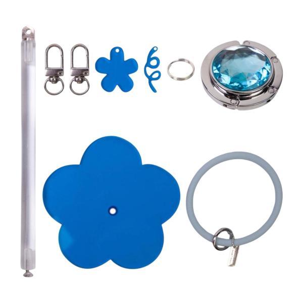 リストヤーンホルダーかぎ針編みアクセサリーポータブルポータブルリストヤーンホルダーブルーフラワー