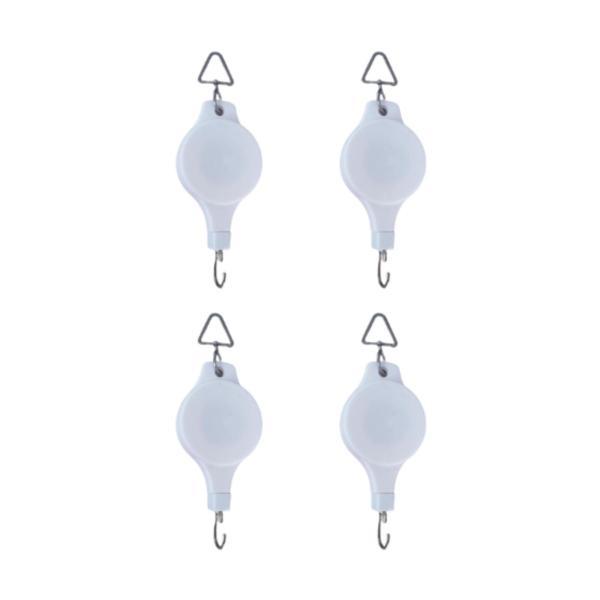 4ピースフラワーバスケット吊り下げ滑車植物用滑車吊り下げプランターポット用白