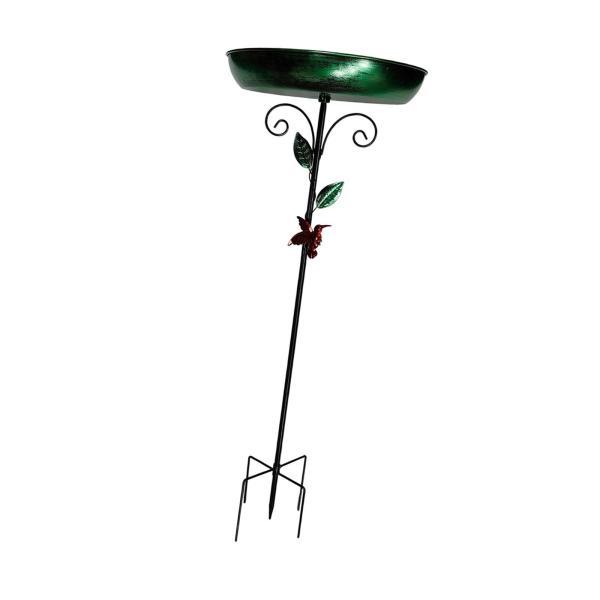 ステーク付きのガーデンバードバスボウル5 rongsベースの多目的芝生の装飾を備えた取り外し可能