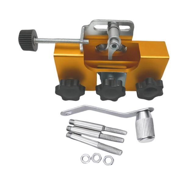 手動チェーンソーシャープナーグラインダーキット（男性・夫向け、コンパクト、3バー付き、ゴールデン）