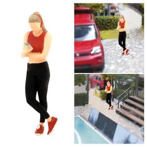 ヘッドセット女性オレンジ ミニチュア人形 Sス...の詳細画像5